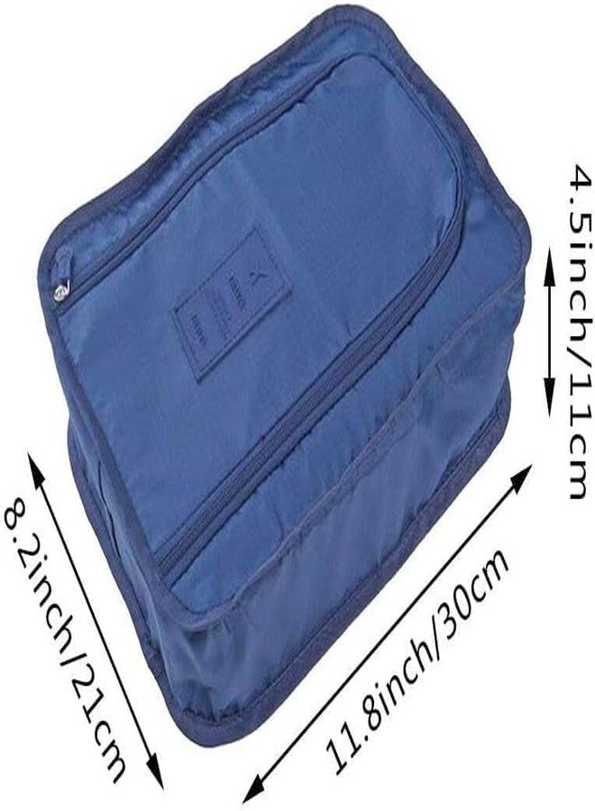 KOOSHLO Travel Shoe Bag, 1 Piece Foldable Waterproof Shoe Pouches with Zipper Lightweight Portable Packing Bags Shoes,Golf, and Other Sports Accessories Stylish and Durable Shoe Storage (Blue) - Image 2